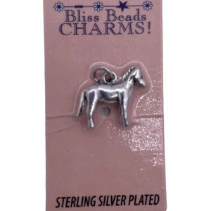 BLISS sterling silver pleated carousel horse charm- New